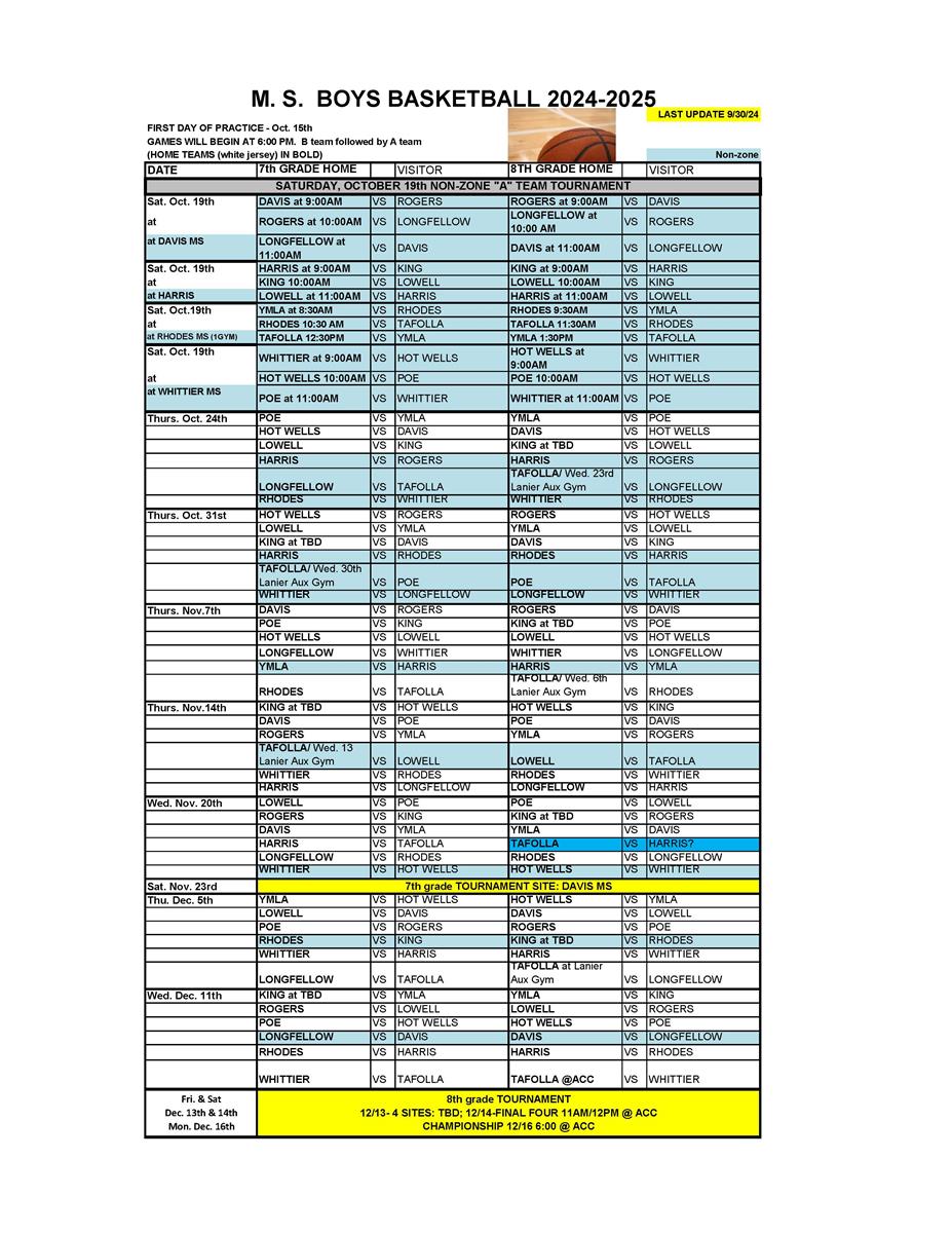 boys basketball schedule